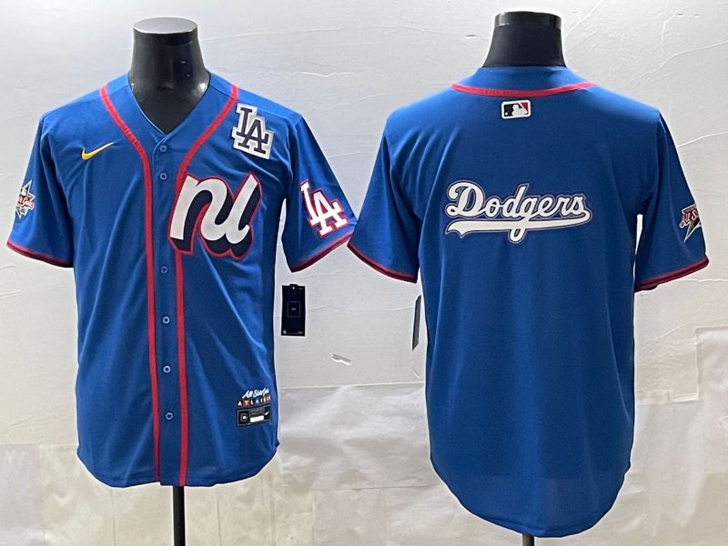 Men 2025 Los Angeles Dodgers Blank Blue All star Blank Blue Nike MLB Jersey style 6->los angeles dodgers->MLB Jersey